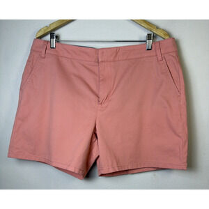 Bass womens 16 Shorts coral vacation preppy resort cotton twill 5.5 inseam
